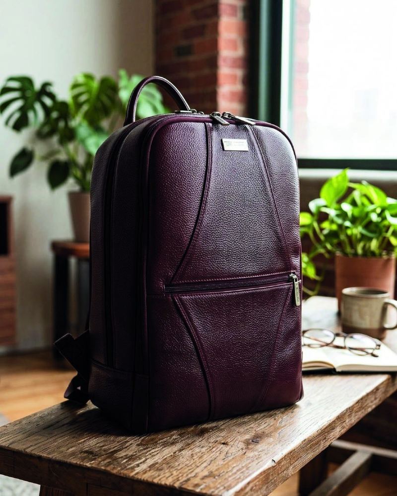 Leather backpack BP26-9011 in cow printed leather