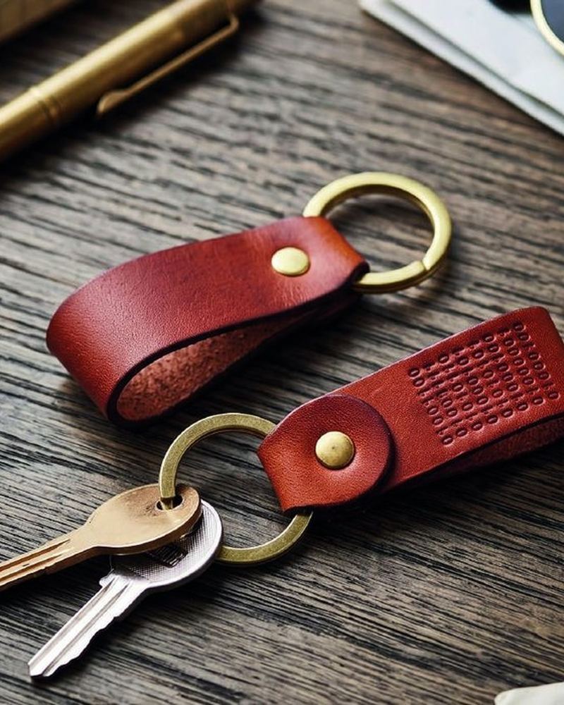 Leather key chains KC26-9051 in cow printed leather