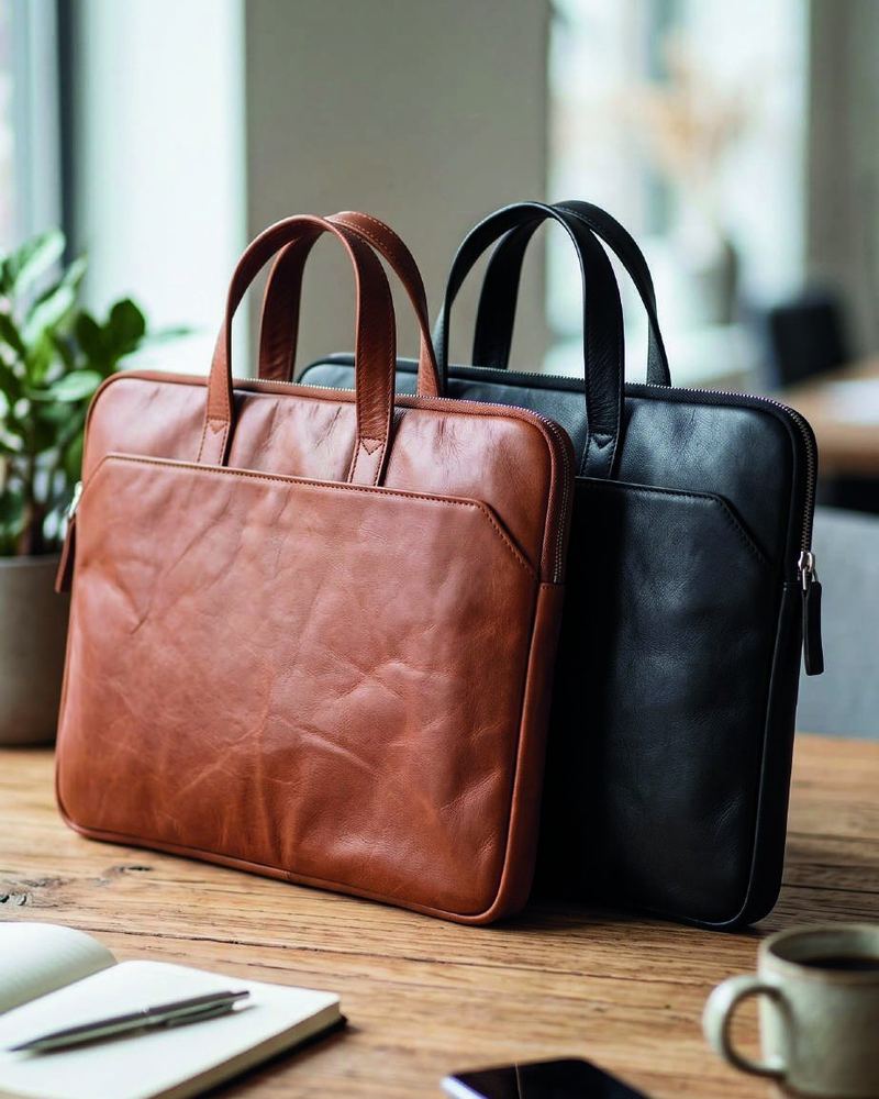 Leather laptop sleeve LS26-9007 in cow softy leather