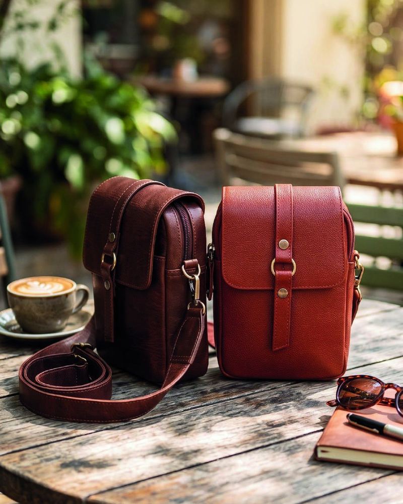 Leather messenger bag MB26-9014 in cow nappa leather