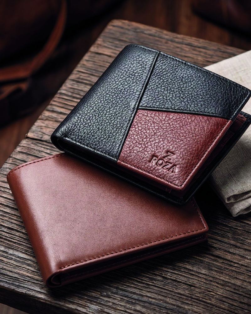 Leather men’s wallet MW26-9037 in cow printed leather