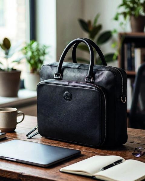 Laptop bag, LB26-9001, in cow softy leather